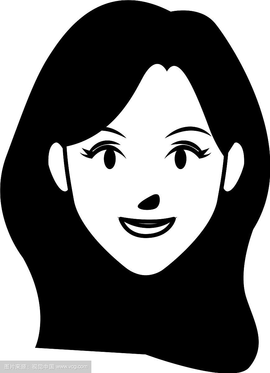 可爱女人脸卡通
