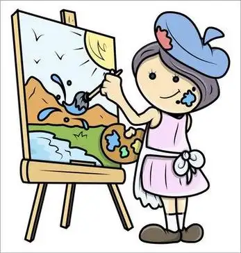 卡通画家矢量素材