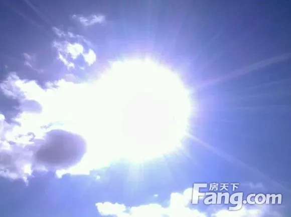 中午出门吃饭,抬头一看:火辣辣的大太阳呀!