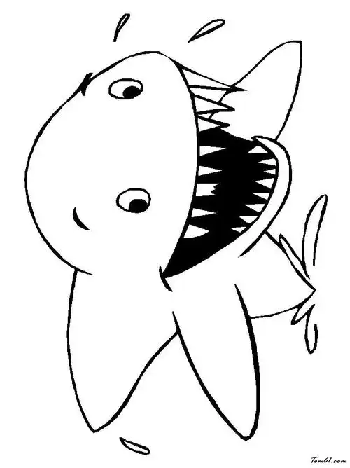 鲨鱼卡通海底大鲨鱼简笔画图片【简笔画】简单又好玩的大鲨鱼简笔画学