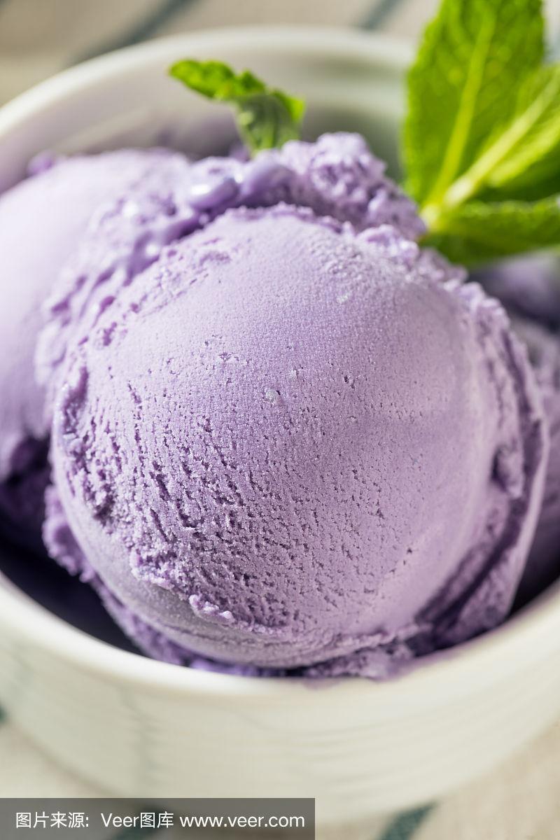 自制紫色日本宇部冰淇淋