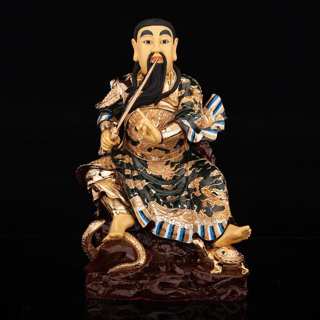 真武大帝台湾鎏金盛凡神像玄武道教玄天上帝摆件