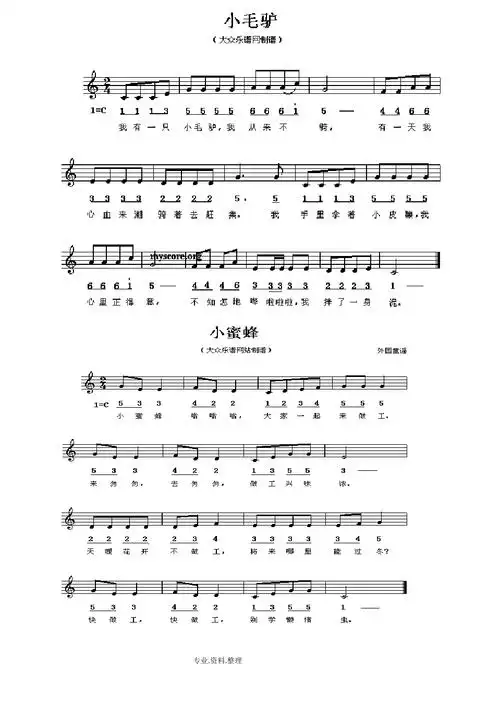(完整版)电子琴练习曲谱[入门级].doc
