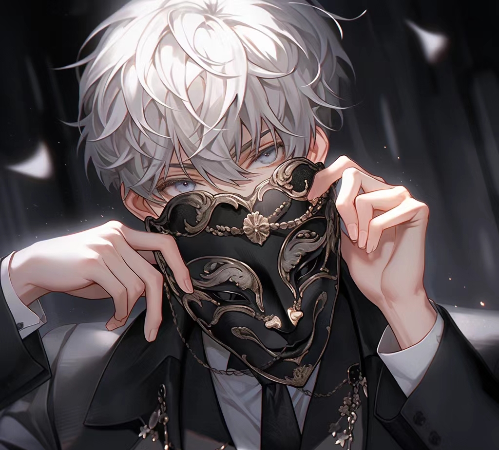 白发面具帅锅来啦#ai绘画