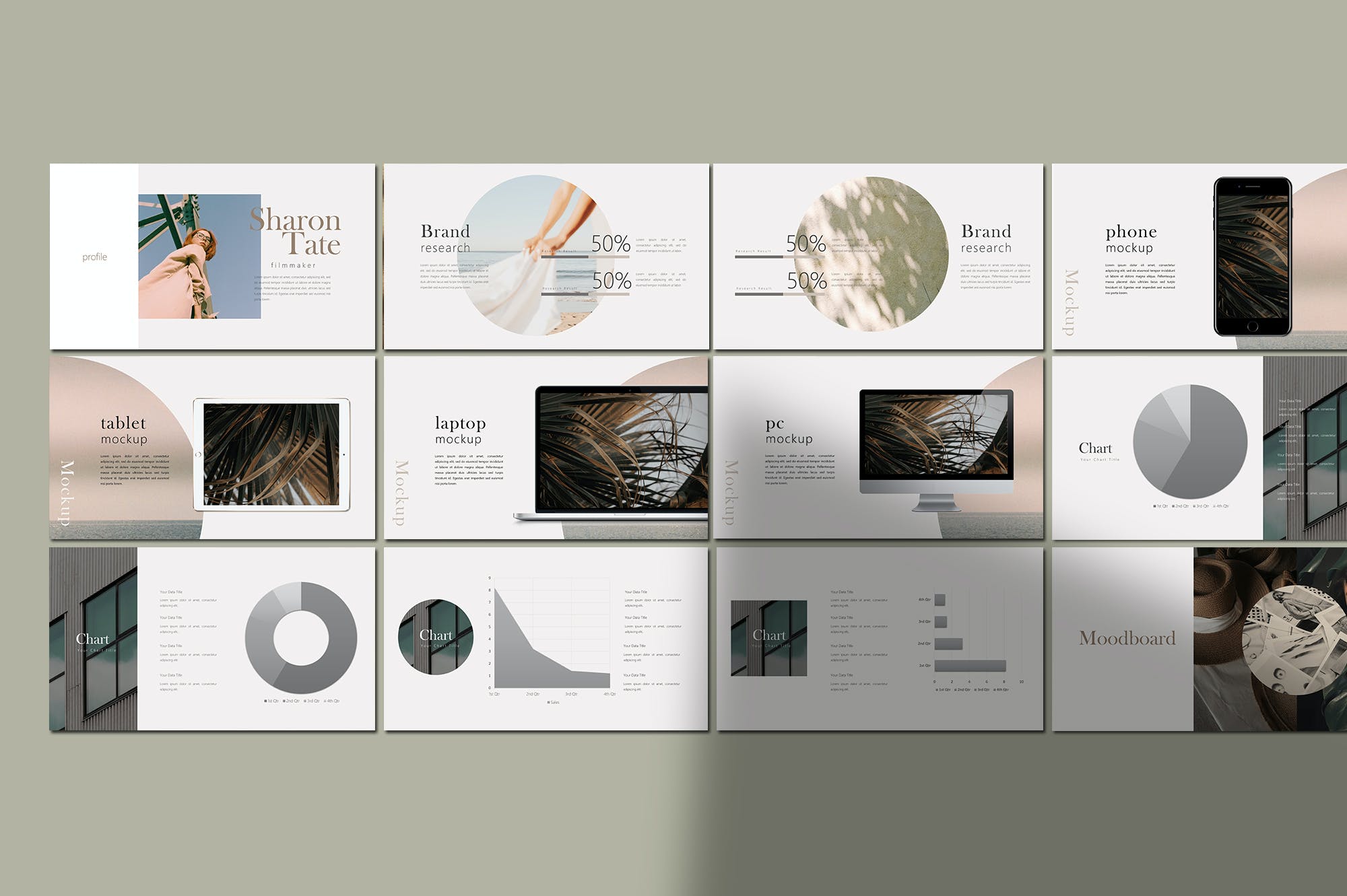 简约摄影作品集ppt幻灯片设计模板 angelica presentation –