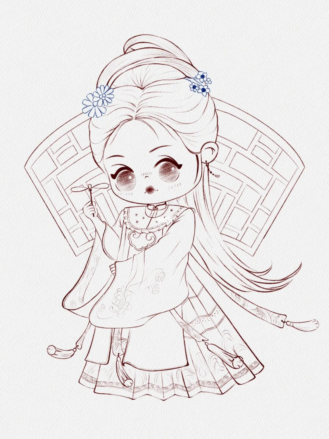 古风线稿(明制汉服)