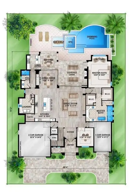 别墅平面,别墅,美观,设计,别墅平面设计,泳池,超大,大空间,格局