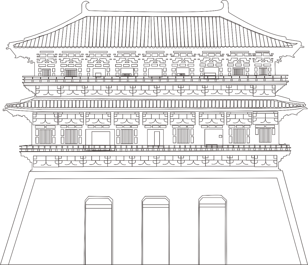 应天门-洛阳-线稿