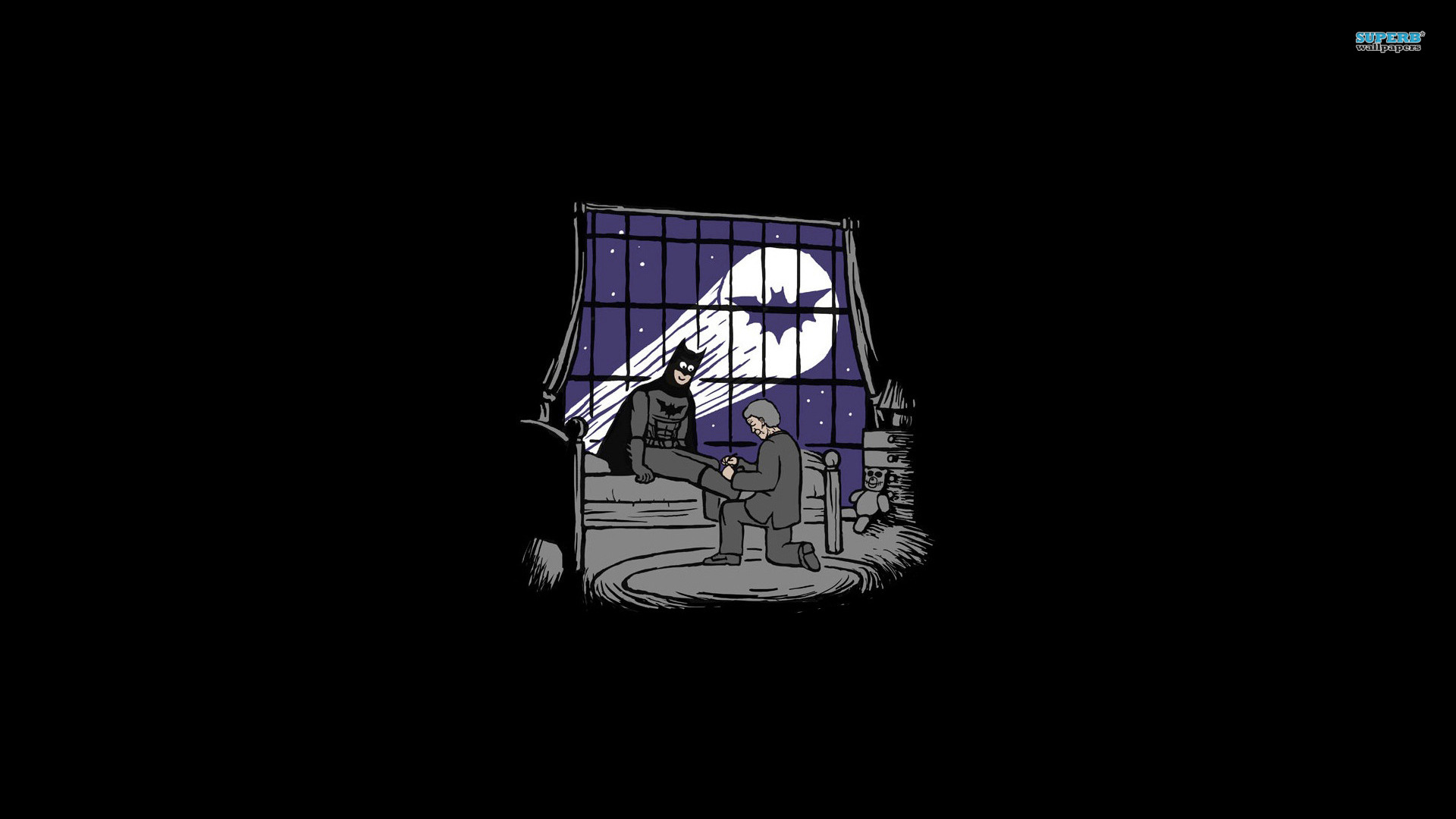 蝙蝠侠搞笑黑色桌面壁纸