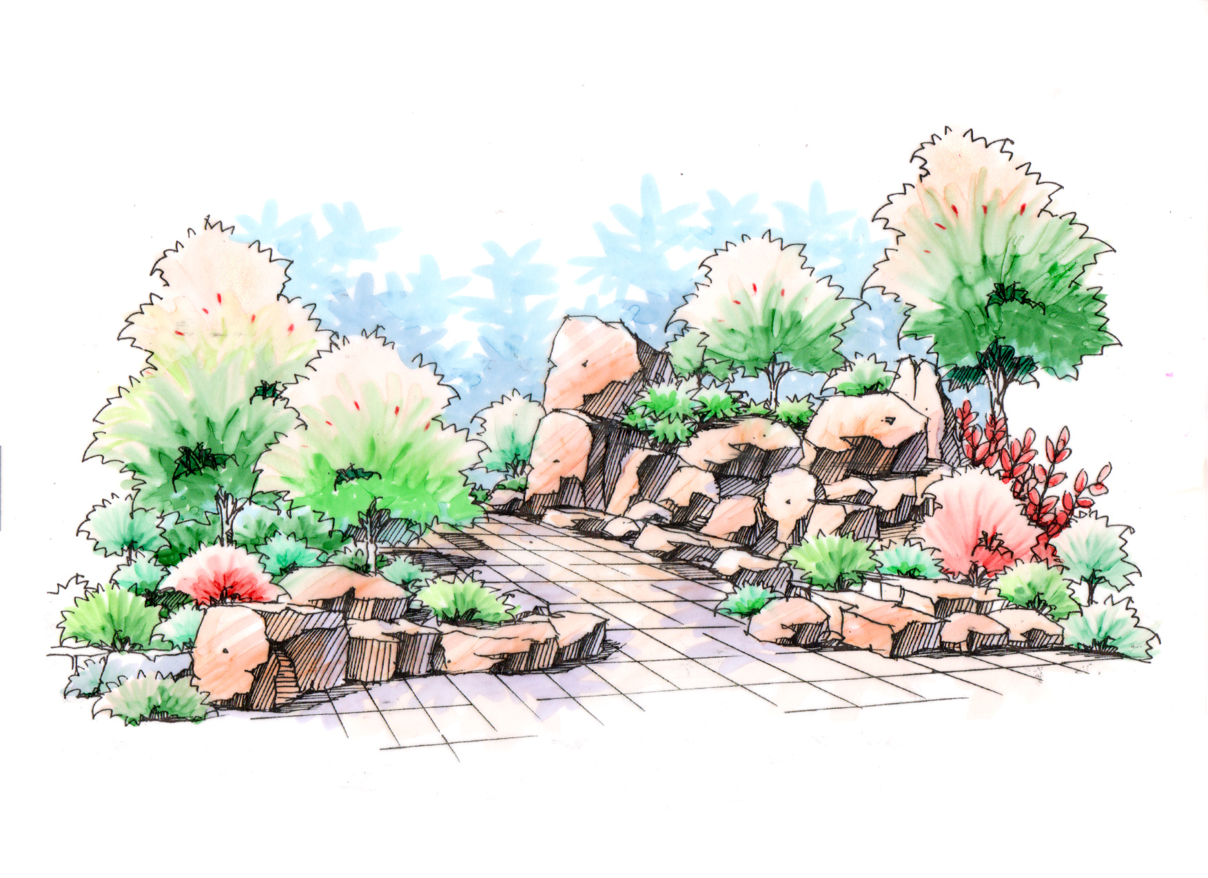 设计师: 晋绘手绘 设计机构: 晋绘手绘 作品类型: 园林景观 项目类型