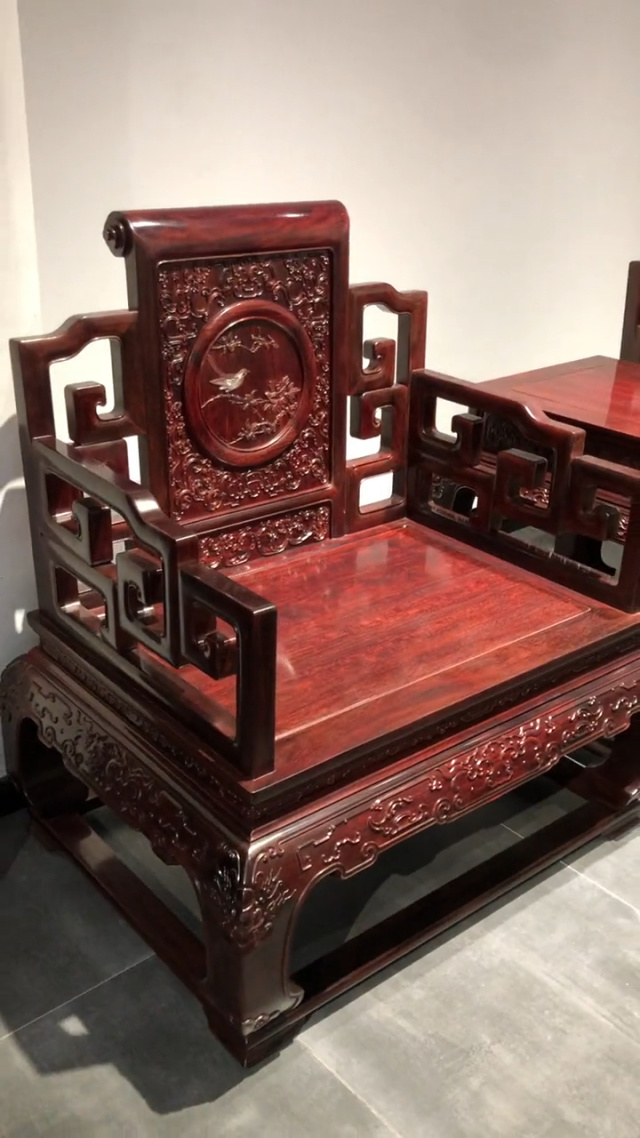 印度小叶紫檀花鸟沙发