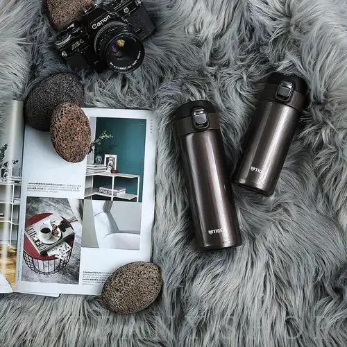 480ml不锈钢定制日本重力保温杯印刻虎牌