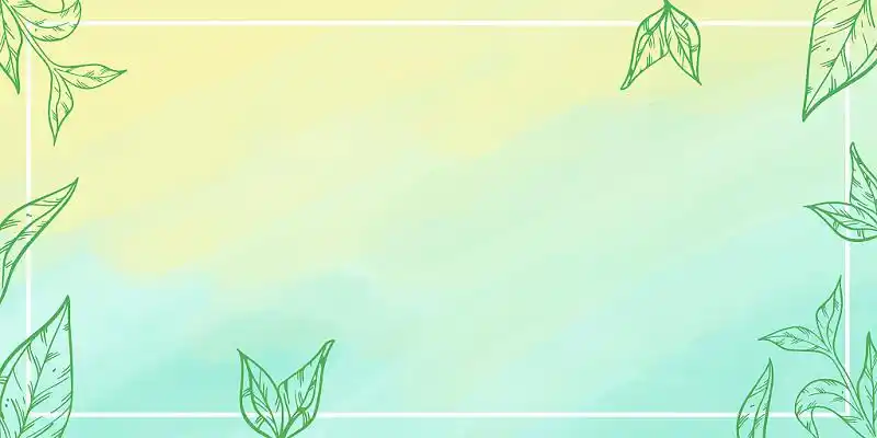 绿色小清新水彩春茶茶叶边框背景展板