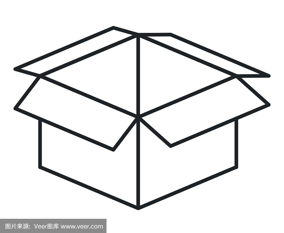 盒子,矢量,图标,纸盒,分离着色