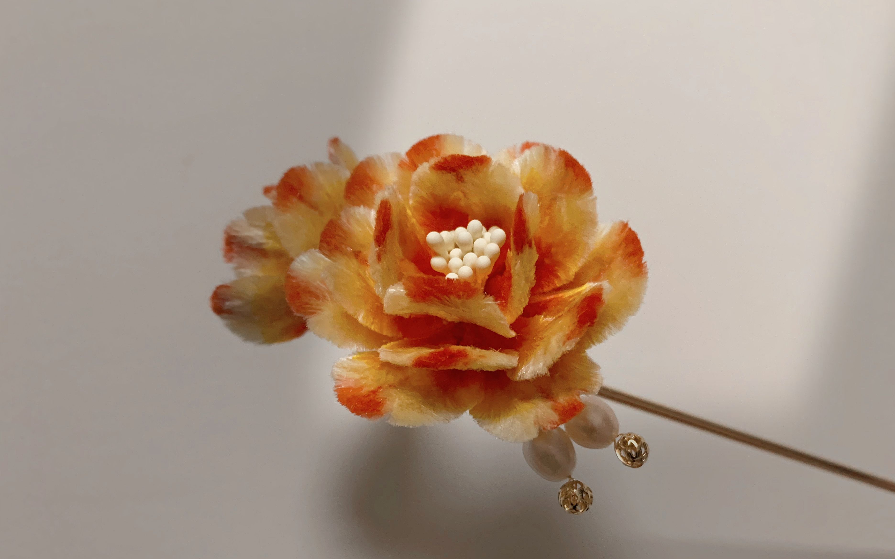 【非遗绒花教程】重瓣牡丹花的制作_哔哩哔哩_bilibili