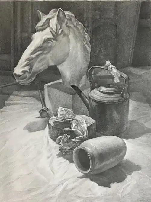 重庆龙行美术培训画室素描作品
