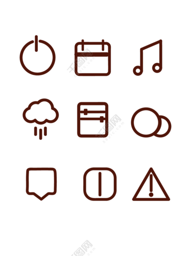 元素手机icon图标矢量简易线条图标