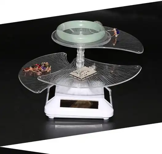 光能自动转盘太阳能旋转盘子电动旋转托盘珠宝底座首饰展示道具