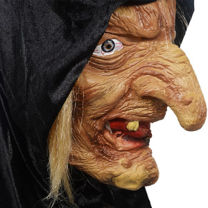 万圣节邪恶老妇人头套丑陋女巫师面罩格格巫婆环保仿真硅胶面具