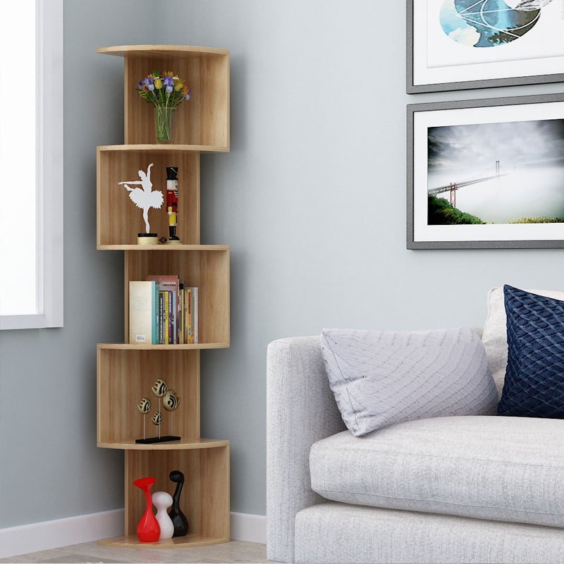 简约现代家用墙角柜墙架书架储物柜三角柜客厅边角柜酒柜角落书柜转角