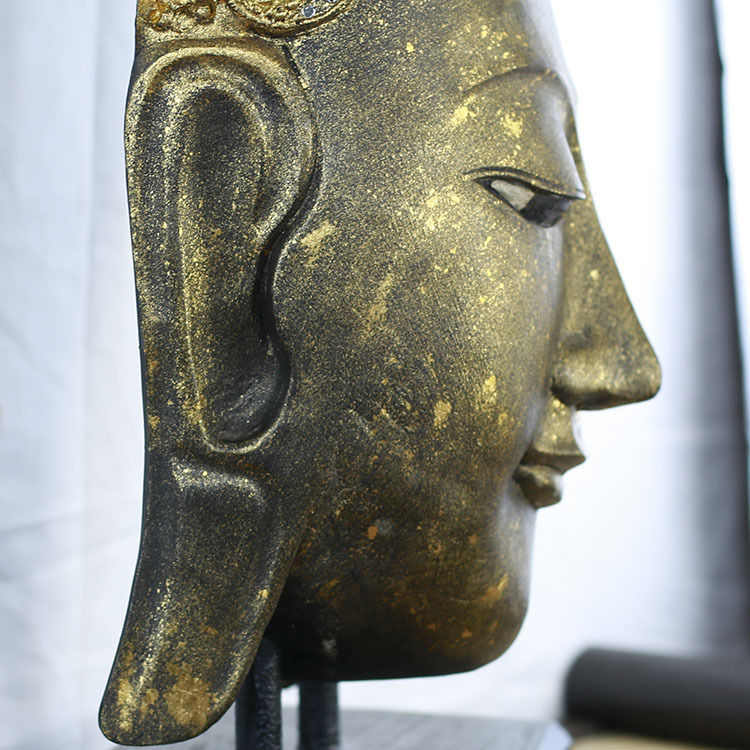 泰国工艺品木雕佛头摆件 手工雕刻实木佛像 泰式酒店会所镇宅摆设