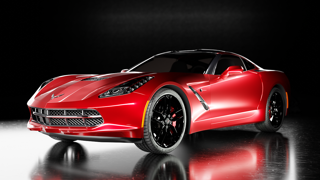 blender3d雪佛兰科尔维特汽车动画