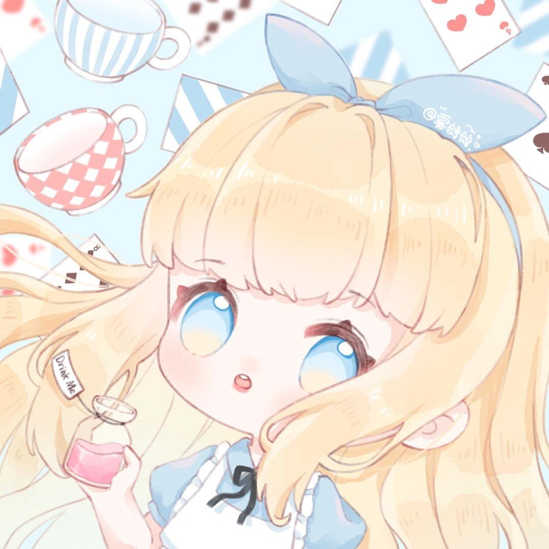 爱丽丝  #爱丽丝梦游仙境  #q版头像  #q版