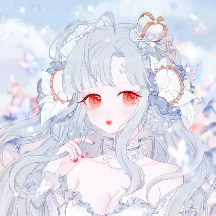 戴着王冠的绝美动漫女生头像