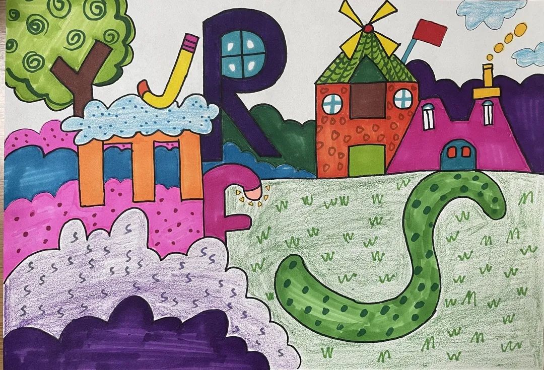 三年级字母画 英语创意绘画-图7