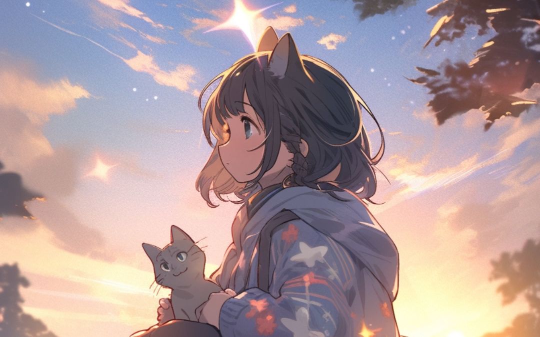 手机壁纸78女生丨星空下系列