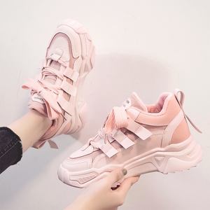 粉色老爹鞋女ins潮秋春季百搭学生甜美软妹少女心运动鞋日系鞋子