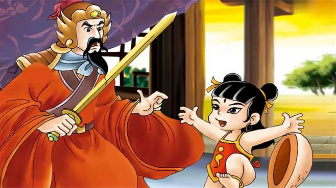 哪吒:哪吒妈妈怀孕三年剩下肉球,李靖一剑劈开,蹦出个小娃娃-动漫视频