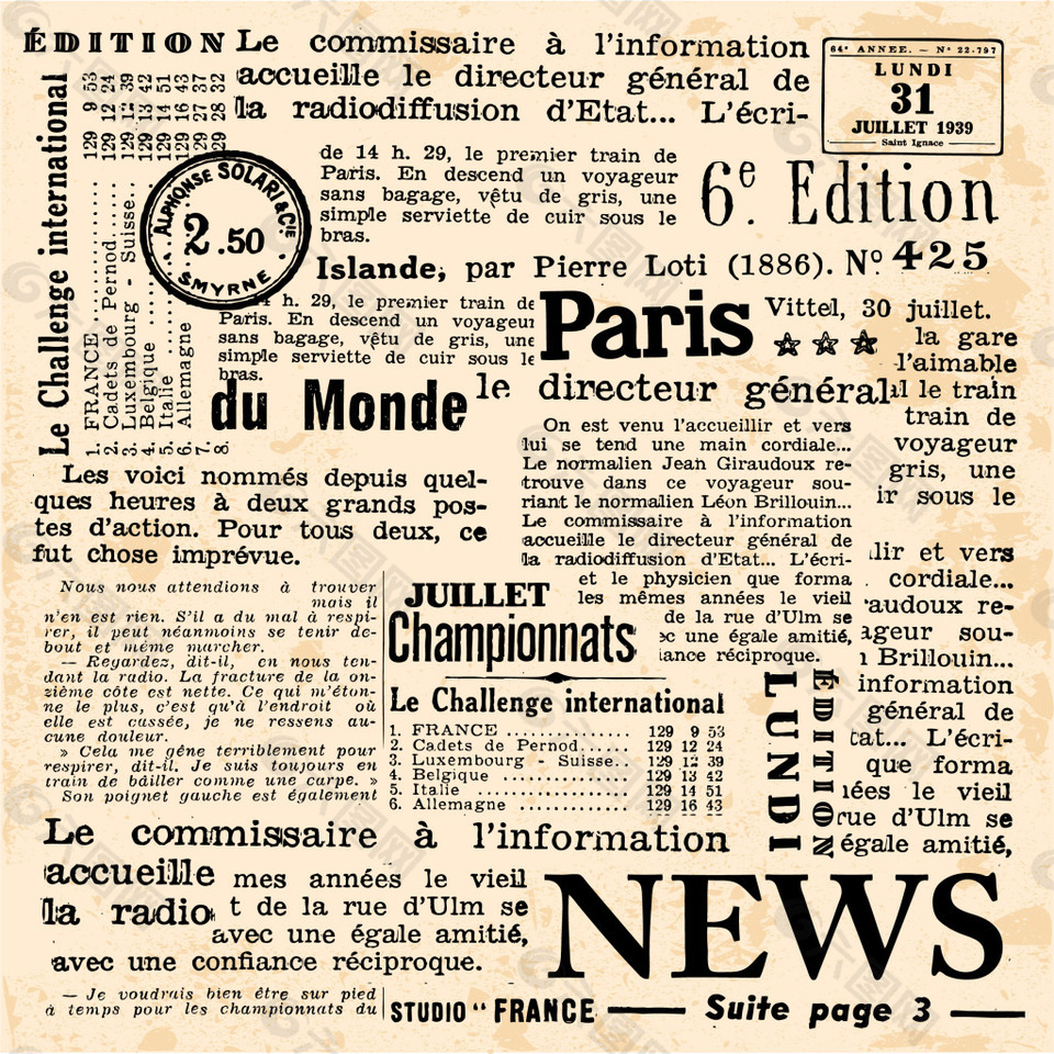 复古怀旧英文报纸背景