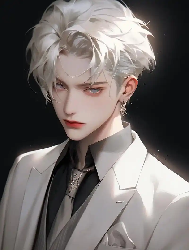 优质头像 #动漫 #男生头像 #白发 #西装 - 抖音