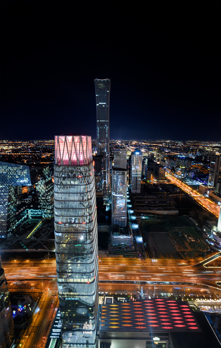 夜幕下的北京cbd