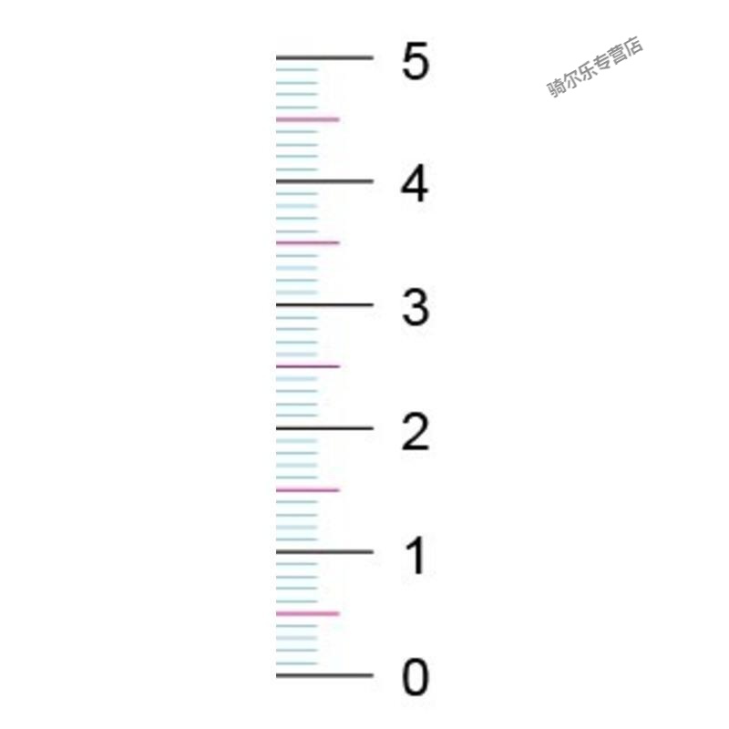 竖尺贴纸刻度尺逆序尺倒序尺带胶不干胶背胶5cm10cm20cm 黑白右刻度10