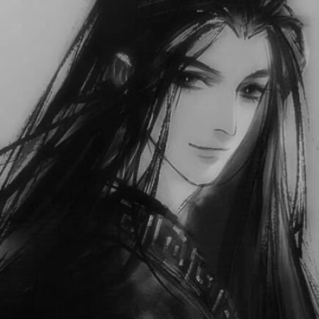 古风男生手绘黑白头像