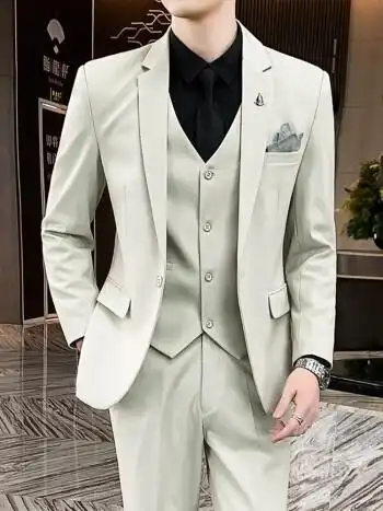 男士西服套装韩版修身伴郎新郎结婚礼服潮流帅气商务休闲西装正装