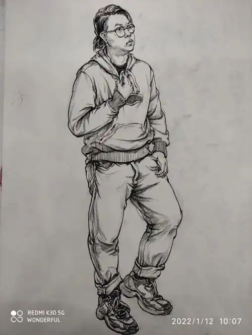 速写人物写生站立人物