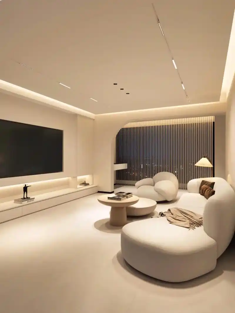 现代简约无主灯客厅.无主灯➕悬浮吊顶,真的很高级,而且显大, - 抖