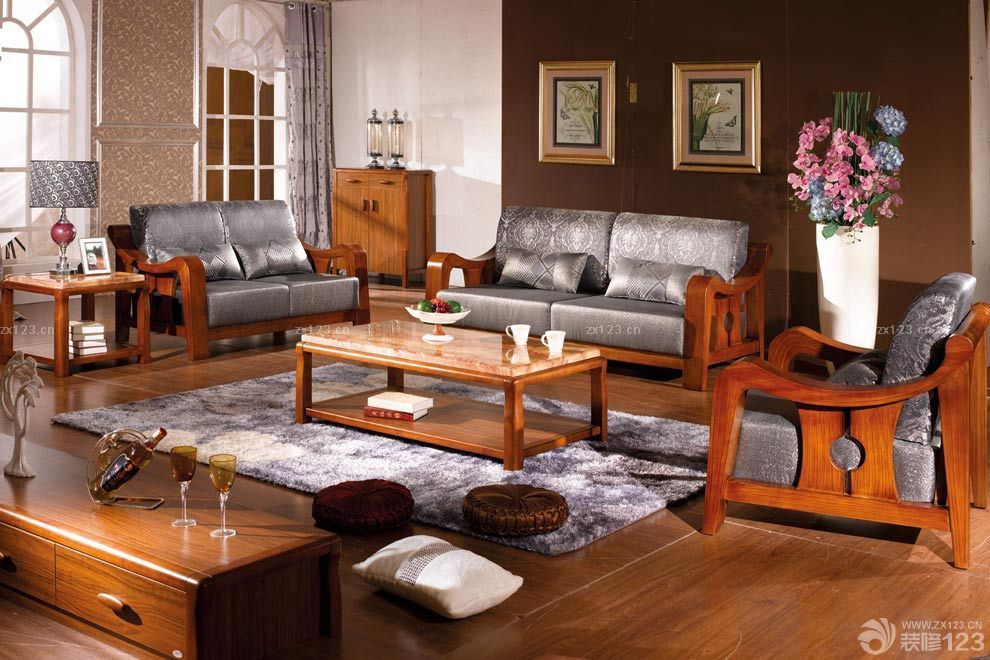 时尚客厅实木家具图片