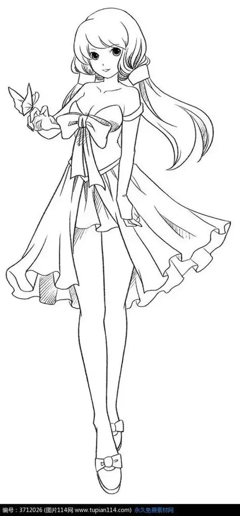 人的简笔画女孩 简单画人物女生可爱