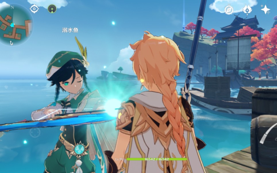 【原神/温迪/空】旅行者,请~好好的看着我,鱼那有我重要啊