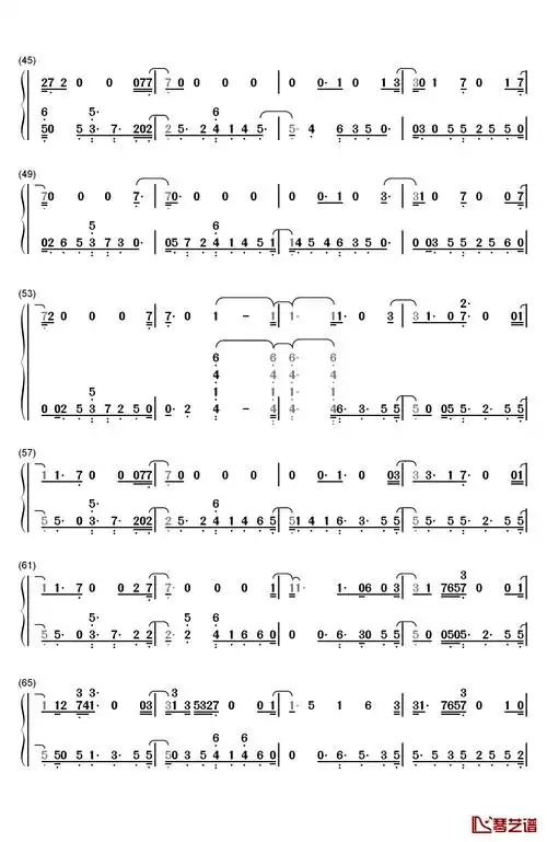 solo钢琴简谱-数字双手-clean bandit3