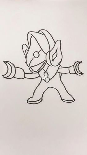 初代奥特曼中的雷德王怪兽儿童卡通简笔画