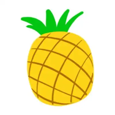 手绘卡通菠萝元素简约扁平风菠萝png素材