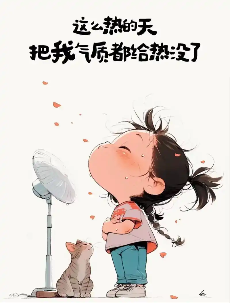 这么热的天,把我的气质都给热没了. 2.今天出门太阳公公对我说