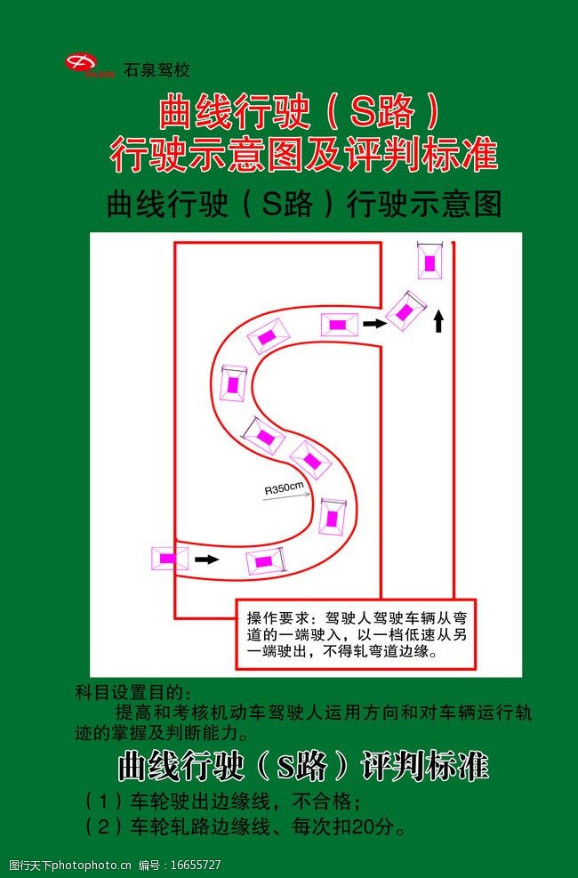 曲线行驶(s路)图片
