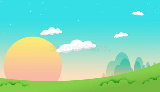 太阳天空卡通图片