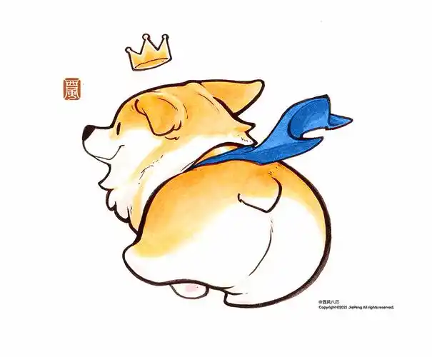 小肥基--柯基犬插画